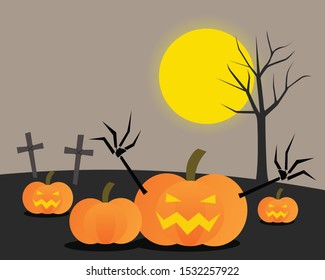 Pumpkin ghost on halloween day