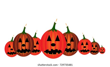Pumpkin Ghost on Halloween White background