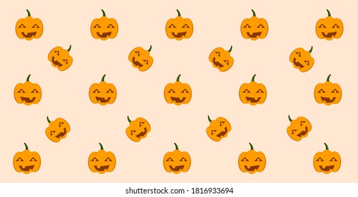 Pumpkin Ghost Shape Pattern Background Design is used for cover. Background design for Halloween celebration