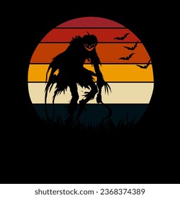 
pumpkin ghost silhouette vector illustration