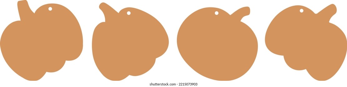Etiquetas de regalo de calabaza plantillas de ilustración vectorial