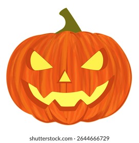 pumpkin with glowing face. Perfect for Halloween decorations, party invites, or spooky themed design
