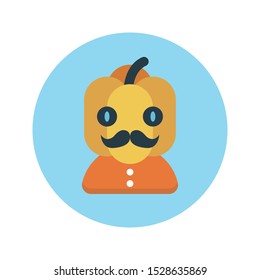 pumpkin glyph flat vector icon