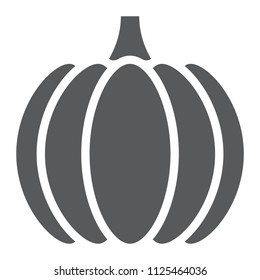 Pumpkin glyph icon, vegetable and vitamin, vegetarian sign, vector graphics, a solid pattern on a white background, eps 10.