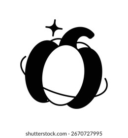 Icono de glifo de calabaza con fondo blanco Vector Ilustración de stock