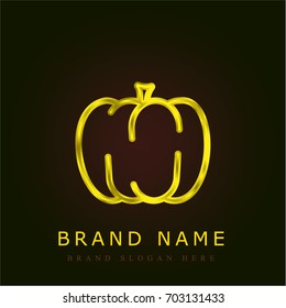 Pumpkin golden metallic logo