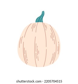 Pumpkin, gourd. Hello autumn, autumn harvest, farming. Vegetable. Hand drawn vector illustration