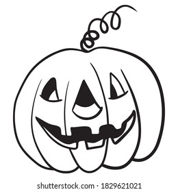 pumpkin graphic design vector illustration, icon, art tattoo sketch, logo, hand draw, use in print, Halloween