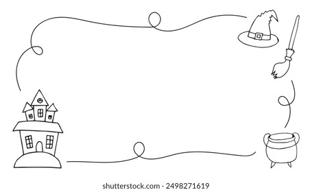 Kürbis. Grab. furchtbar. Urlaub. Halloween. 31. Oktober Vektor. Doodle. Vorlage. Fledermaus. gruselige Geschichten. Zeilen. Geist. Ein schrecklicher Feiertag. Spinne. Postkarte. Rahmen.