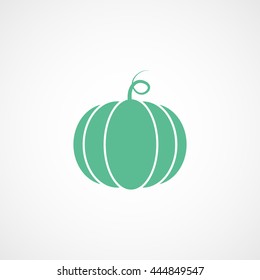 Pumpkin Green Flat Icon On White Background