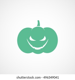Pumpkin Green Flat Icon On White Background