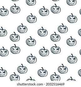 pumpkin hallooween witch simple vector seamless pattern outline decorative