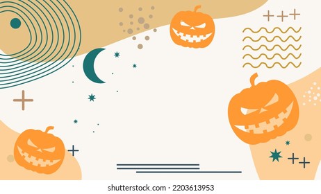 Pumpkin for Halloween. Abstract modern art background. Social media stories and post creative background template with copy space for text and images design by abstract colored shapes