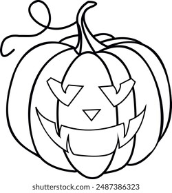 Pumpkin Halloween, Autumn Jack, Celebration Character, Horror Design, Doodle Element, Emotion Vegetable Face, Ghost Greeting, Happy Holiday, Creepy Icon Illustration