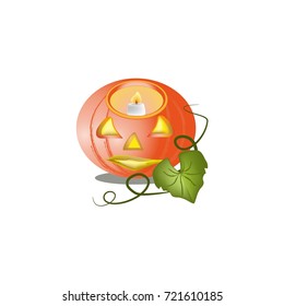 pumpkin halloween candle face