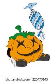 pumpkin halloween with candy