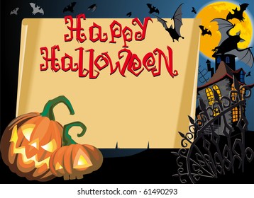 Pumpkin Halloween Card with Text