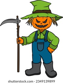 Pumpkin Halloween cartoon character vector art
