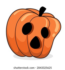 Vector de ilustraciones de dibujos animados de calabaza Halloween