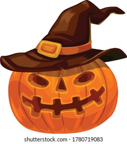 Pumpkin halloween cartoon vector art and illustration