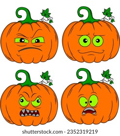 Pumpkin Halloween cartoon vector art