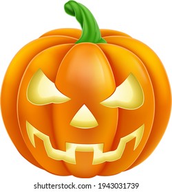 A pumpkin Halloween carved jack o lantern cartoon