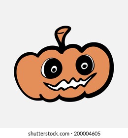 Pumpkin Halloween carving vector character