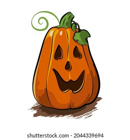 pumpkin halloween character orange vector