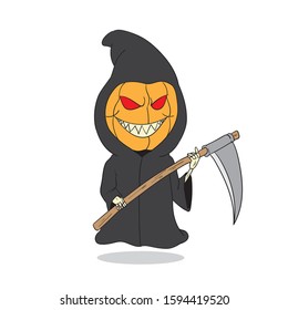 pumpkin halloween character vector design