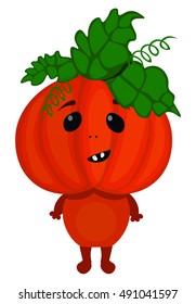  pumpkin halloween character a vector illustration 