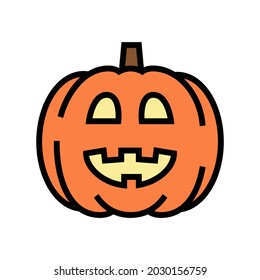 pumpkin halloween color icon vector. pumpkin halloween sign. isolated symbol illustration