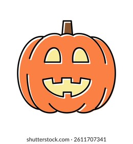 pumpkin halloween color icon vector. pumpkin halloween sign. isolated symbol illustration
