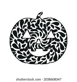 Kürbis zu Halloween-Malbuch-Vektorgrafik.