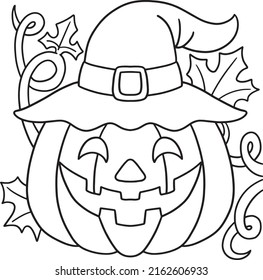 Pumpkin Halloween Coloring Page for Kids