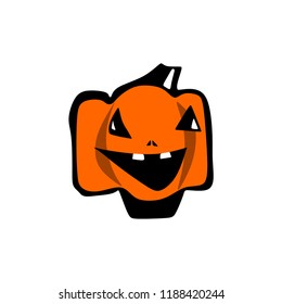 pumpkin halloween. comical, cartoonish, laughing. color isolated image