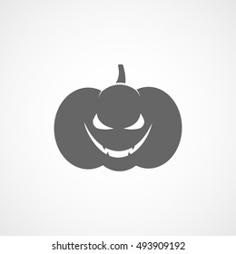 Pumpkin Halloween Concept Flat Icon On White Background