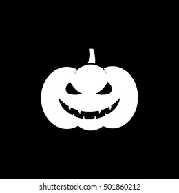 Pumpkin Halloween Concept Flat Icon On Black Background