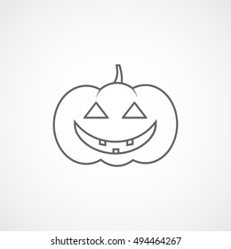 Pumpkin Halloween Concept Line Icon On White Background