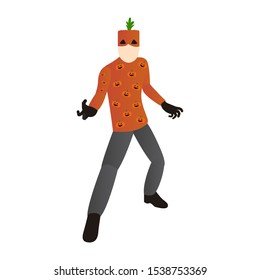 Pumpkin halloween costume. Men halloween costume - Vector