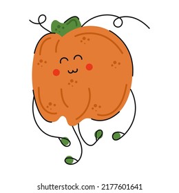 Pumpkin for Halloween. Cute pumpkin character is embarrassed. Great for stickers, t-shirt prints, decorative embellishments.