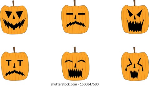 Pumpkin Halloween Cute Face Expression