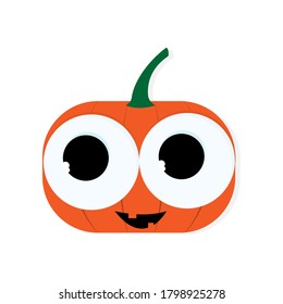 Pumpkin Halloween Cutie. Orange. Funny And Amusing Vector