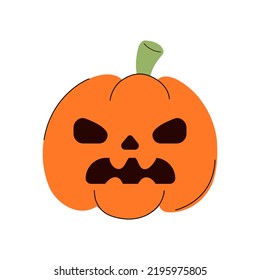 Pumpkin halloween decoration vector flat Illustration.