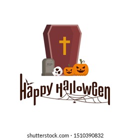 Pumpkin for Halloween Design Vector isolated. Happy Halloween Template Illustration