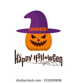 Pumpkin for Halloween Design Vector isolated. Happy Halloween Template Illustration