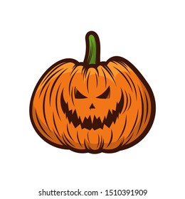 Pumpkin for Halloween Design Vector isolated. Happy Halloween Template Illustration