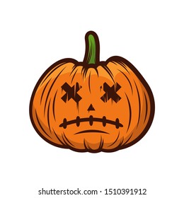 Pumpkin for Halloween Design Vector isolated. Happy Halloween Template Illustration