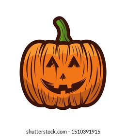 Pumpkin for Halloween Design Vector isolated. Happy Halloween Template Illustration