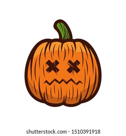 Pumpkin for Halloween Design Vector isolated. Happy Halloween Template Illustration