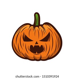 Pumpkin for Halloween Design Vector isolated. Happy Halloween Template Illustration